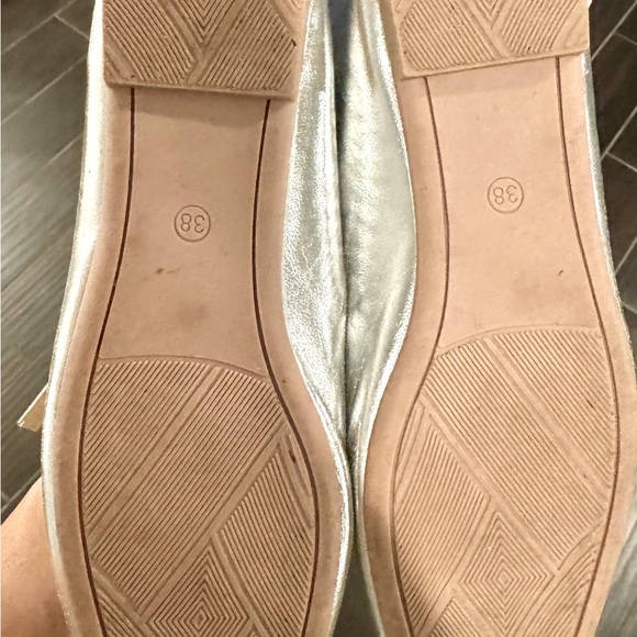 Silver Ballet Flats Double Strap Mary Jane Tuggle Strap 6.5 - Picture 8 of 8